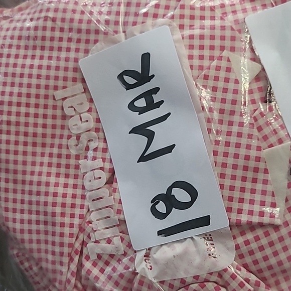 Pink & White Swimsuit Bikini Top VNeck Pullover Double Layer Tank Plus Size 1X - Picture 12 of 12